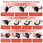 3-in-1 Cordless Electric Pole Saw & Mini Chainsaw & Grass Trimmer Kit with Adjustable Length 2Pcs 21V 1500mAh Batteries 4in/6in Chains Saw Rotatable Head, Safety Switch + Gloves/Goggle for Yard/Garden - Image 15