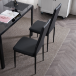 4pcs Elegant Assembled Stripping Texture High Backrest Dining Chairs Black Replace encoding 13028198-18410366 - Image 158