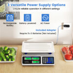 66lb/30kg Digital Produce Scale: 0.01lb/5g Precision, Dual Backlit LCD, 3 Power Options, Detachable Stainless Steel Platform for Market/Deli - Image 3