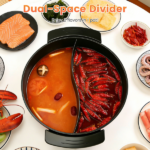 6L Large Capacity Electric Hot Pot with Divider, 5 Gear Adjustable Temperature Non-Stick Electric Cooker, Multifunctional Fondue Pot for 3-6 People with Cooking Tools - Image 2