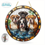 CIFbuy Acrylic Suncatcher Dog Wall Art Home Decor Vibrant Stained Glass Style Boxer Dog Gift Hanging Pendant Colorful Window Decor(TikTok, temu pick-up service) - Image 5