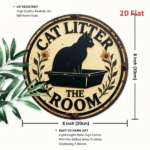 CIFbuy Vintage | Round Iron Sign 2D Flat Printed Cat Litter Room Metal Plaque,7.87x7.87In Retro Wall Art Decor For Home Bedroom Garage TikTok, TikTok, age Self-pickup Logiopics - Image 2