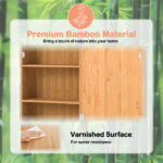 14"×5.5"×24" Bamboo Bathroom Medicine Cabinet with Mirror, Wall Mounted Storage Organizer - Image 4