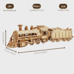 3D Wooden Puzzle Mechanical Train Model Kits Brain Teaser Puzzles Vehicle Building Kits Unique Gift on Birthday Christmas Day - Image 3
