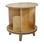 1-Layer Rotating Bookcase 360 Rotating Display Rack Pine Wood Rotating Bookshelf - Image 7