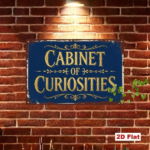 CIFbuy Vintage Blue & Gold Metal Sign, Cabinet Of Curiosities Wall Art, Classic English Slogan, Ornate Acanthus Scroll Home Decor, 2D F TikTok, TikTok, 2D F Self-pickup Logiopics - Image 6