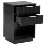 Black P2 Density Board Wavy Pattern Drawer Front 454070cm Two-Drawer Bedside Cabinet - Image 7