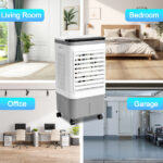 3 in 1 Portable Evaporative Cooler,720R,Indoor,Outdoor,461CFM Air Cooler with remote,Copper motor,5.28 Gal Water Tank & Scroll Casters, 4 Ice Packs,12H timer settings,Gray and White - Image 9