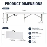 6 ft Portable Folding Bench, HDPE Plastic Indoor Outdoor Seat with Steel Frame, White, 1 Pack (Shipment from Walmart) - Image 2