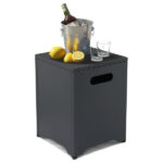 41*41*50.5cm Square Black Flip-top Gas Storage Garden Iron Side Table - Image 6