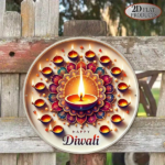 CIFbuy 1pc 8x8in 2D Flat Round Sign Vintage, "New Year Diwali" Decorative Plaque, For Living Room Holiday Celebration Religious Site Gift TikTok, TikTok, temu Self-pickup Logiftics - Image 6