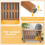 Gray Boho Patio Acacia Wood Chair with Woven Rope Armrests, Cushioned Outdoor Accent Chair for Porch Balcony - Image 6
