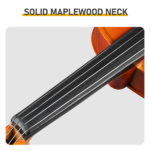 Brand new 4/4 natural tiger-striped acoustic violin set includes pitch stickers, tuner, strings, shoulder rest, rosin, bow, and premium gift box. - Image 6