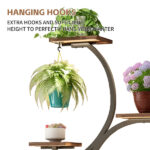 Plant Stand Indoor with Grow Lights - 62" Tall Plant Shelf, Lighted Corner Plant Stands for Indoor Growing, 8 Tiered Large Flower Holder, S-Shaped Decorative Rack for Living Room (WALNUT COLOR) - Image 21