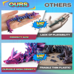 8" 3D Printed Dragon Eggs, Mystery Crystal Dragon Egg for Easter Basket Stuffers, Unique Easter Toys & Decor, Fantasy Tabletop Decor for Kids & Collectors (4 Pack) - Image 3
