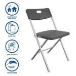 Resin Seat & Back Folding Chair, Black, 4-Pack (Shipment from Walmart) - Image 3