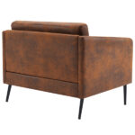 97*71*74cm 1.5 Seats Hot Stamping Cloth Surrounding Chair With Pillow Indoor Circle Chair Dark Brown - Image 3