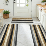 Three-piece kitchen rug set, non-slip and washable, abstract pattern kitchen hallway rug, soft and comfortable, suitable for sinks, floors, entrances, hallways and bathrooms. - Image 9
