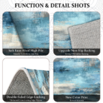 Three-piece kitchen rug set, non-slip and washable, abstract pattern kitchen hallway rug, soft and comfortable, suitable for sinks, floors, entrances, hallways and bathrooms. - Image 6