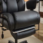 Office Chair with Foot Rest and Waist Lumber Support, Ergonomic Gaming Chair with Adjustable Height Headrest, High-Back Leather Reclining Chair for Home, Black - Image 9