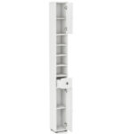 Slim Tall Bathroom Storage Cabinet 8" x 8" x 71" Narrow Floor Organizer with Adjustable Shelves - Image 3
