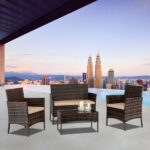2pcs Arm Chairs 1pc Love Seat & Tempered Glass Coffee Table Rattan Sofa Set Brown Gradient SAME AS 45313116 - Image 34