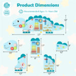 11-in-1 Dinosaur Activity Wall Busy Board Panels-- Wooden Sensory Toy-Blue - Image 4