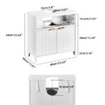 White particleboard with melamine veneer, grille thermoformed, two-door, one-shelf bathroom vanity unit, 60*30*60cm - Image 3