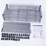 XM-304B Rectangle Carbon Steel Metal Assembly 5-Shelf Storage Rack Silver Gray - Image 8
