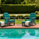 Outdoor Adirondack Chair Cushions – 44x19x4 inch Waterproof Rocking Chair Cushion with 17x19 Ottoman Cushion, Fade & Stain Resistant, Non-Slip Ties for Patio, Garden, Backyard Two-piece - Image 6