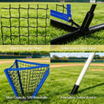 Blue Portable Baseball Net Set with 7.5x7ft Catcher Net Ball Caddy for Hitting Pitching Batting And Catching - All-in-One Sports Equipment - Image 6