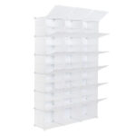 12-Tier Portable 72 Pair Shoe Rack Organizer 36 Grids Tower Shelf Storage Cabinet Stand Expandable for Heels, Boots, Slippers, White - Image 5