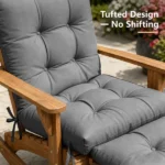 Outdoor Adirondack Chair Cushions – 44x19x4 inch Waterproof Rocking Chair Cushion with 17x19 Ottoman Cushion, Fade & Stain Resistant, Non-Slip Ties for Patio, Garden, Backyard - Image 4