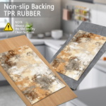 Three-piece kitchen rug set, non-slip and washable, abstract pattern kitchen hallway rug, soft and comfortable, suitable for sinks, floors, entrances, hallways and bathrooms. - Image 4