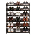 26.38*9.68*37.4in 5-Tier Portable Bamboo Shoe Rack, Natural Wood Color - Image 24