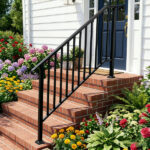 [Same Code 81504920 40310676]Artisasset Matte Black Outdoor 4 Level Iron Handrail - Image 22