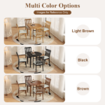 2-Piece Modern Scandinavian Dining Chairs, Curved Wood Backrest with Gray Fabric Seat, Finish for Dining Room and Apartment, Easy to Assembly -LIGHT BROWN - Image 4