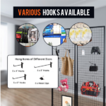 2-Pack 24"x67" Commercial Grid Wall Display with T-Base Stand - Double-Sided Wire Panel System for Retail Stores, Craft Fairs & Trade Shows (Includes Hooks & Clips) - Image 3