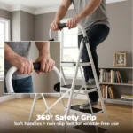 Step Ladder,Folding Step Stools 330 lbs Capacity, 2-Inch Thin for Storage, Anti-Slip Pedals & Handrails, Sturdy Steel for Home (Shipment from Walmart) - Image 3
