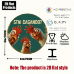 CIFbuy 1pc Funny Chicken Aluminum Sign 8x8 Inch, What Are You Doing Vintage Round Plaque, Decorative Metal Wall Art For Kitchen Restaur TikTok, TikTok, Self-pickup Logiopics - Image 3