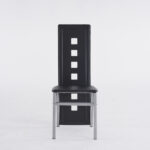4pcs long backrest square hollow decoration PU leather dining chair round tube black cushion electroplating chair leg N201 Replace encoding13029118 - Image 9