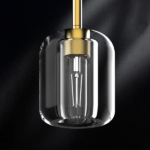 Gold Crystal Pendant Light Fixture Luxury Modern Kitchen Island Chandelier 5.11in Dining Room Hanging Lights, E12 Bulb