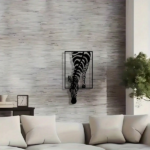 CIFbuy 1 pieces Ultra practical minimalist zebra metal wall art, handmade iron stripe decoration, modern black and white animal patterns, home office, co(TikTok/temu self-pickup orders) - Image 10