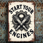CIFbuy 1pc 8x12 Inch Tin Sign Gear Spark Plug Classic Character Design, Vibrant Retro Metal Plaque For Bedroom Home Theater Wall Decor TikTok, TikTok, Self-pickup Logiopics - Image 3