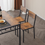 Dining Table Set for 4, Kitchen Table with 2 Chairs and a Bench, 4 Piece Kitchen Table Set for Small Space, Home Kitchen Bar Pub Apartment, Rustic Brown - Image 16