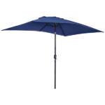 10 x 6.5 FT Square Patio Umbrella, Tilting Outdoor Sun Umbrella with 6 Iron Ribs and Iron Central Pole, Polyester Fabric Outdoor Shade Umbrella Navy Blue - Image 2