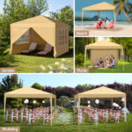 3 x 3m Two Doors & Two Windows Practical Waterproof Right-Angle Folding Tent Khaki - Image 18