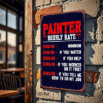 CIFbuy Funny Painter Varnisher Metal Sign, 8x12 Inch Vintage Iron Plate Wall Art, Waterproof Rustproof Durable Indoor Decor, 2D Flat Ho TikTok, TikTok, t Ho Self-pickup Logiopics - Image 5