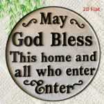 CIFbuy God Bless This Home And All Who Enter Here|Round Iron Sign, 2D Flat Printed Vintage Funny Wall Art Decor, 7.8*7.8Inch 1Pack Hang TikTok, TikTok, Hang Self-pickup Logiopics