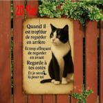 CIFbuy 1pc French Cat Metal Wall Sign, Black White" Kitten Print With Ne' Aime Phrase, 2D Flat Unframed Motivational Plaque, Phrase, 2D Flat Unframed Motivational Plaque, 7.87x11.81I Black White KikTok, Black White KikTok, t Self-pickup Logiopics - Image 6
